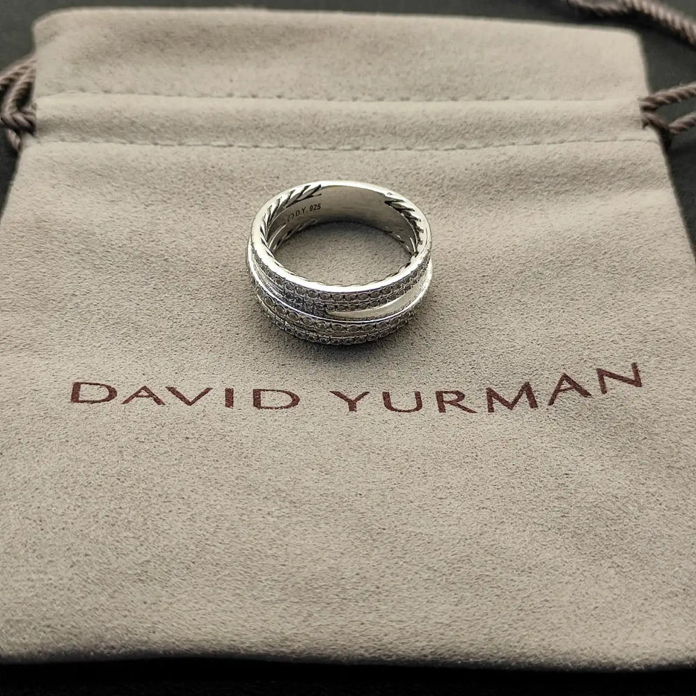 David Yurman full diamond cross ring